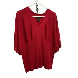 Lane Bryant Red Short Sleeve Sweater Size 22/24